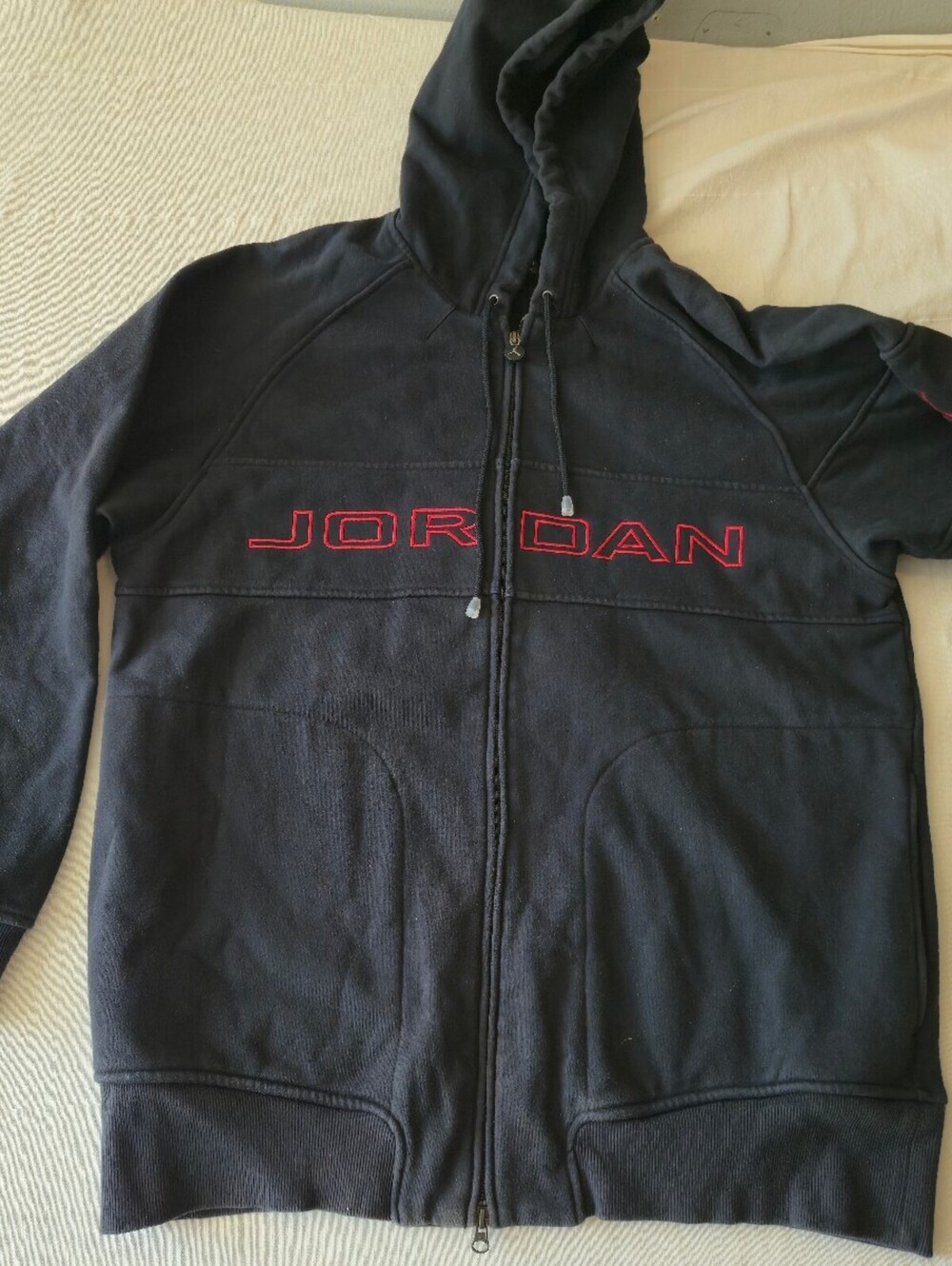 Jordan 2005 20th Anniversary Black Full-Zip Hoodie Red Embroidered Logo Size XL